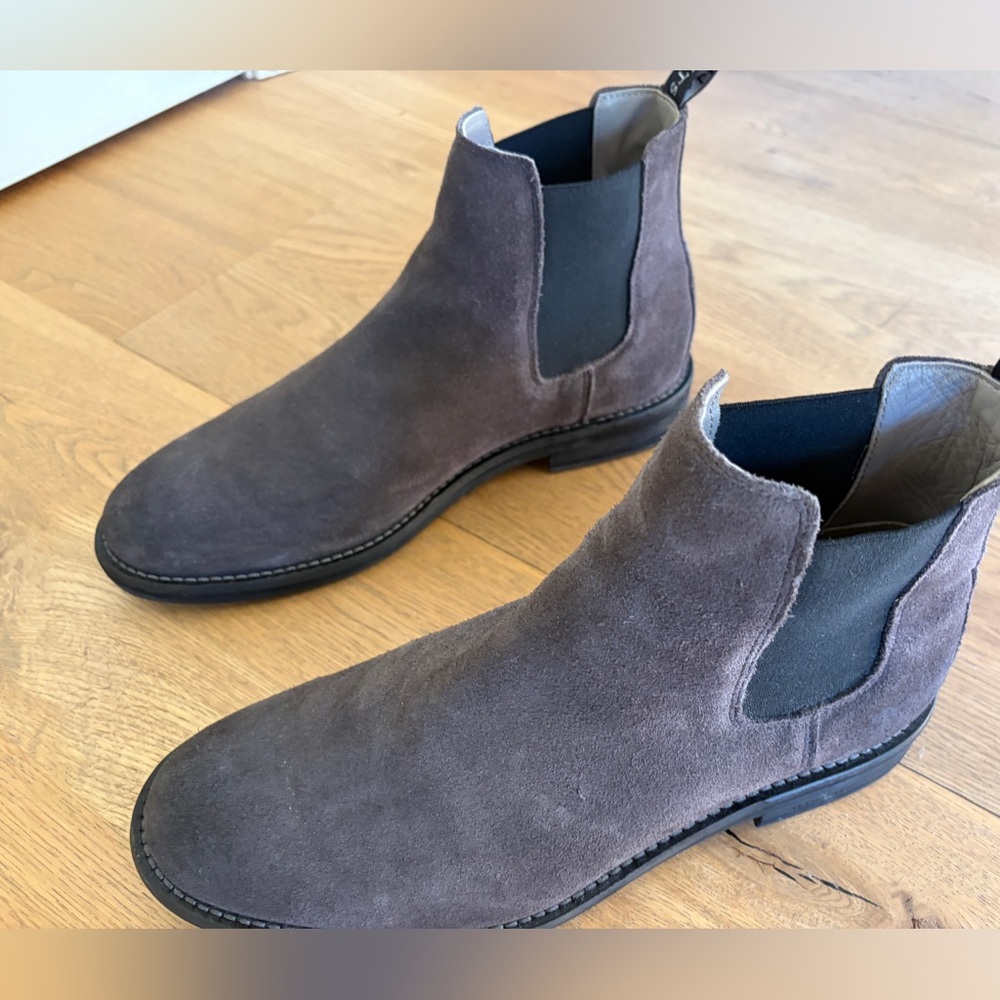 All Saints Charcoal Suede Men's Chelsea Boots - Picture 3 of 7